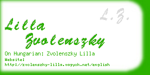 lilla zvolenszky business card